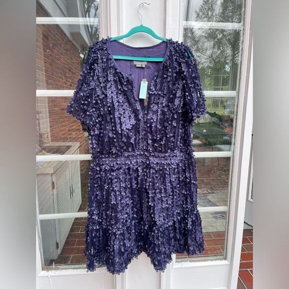 Anthropologie Floral Appliqué Somerset Mini Dress NWT - Picture 6 of 11